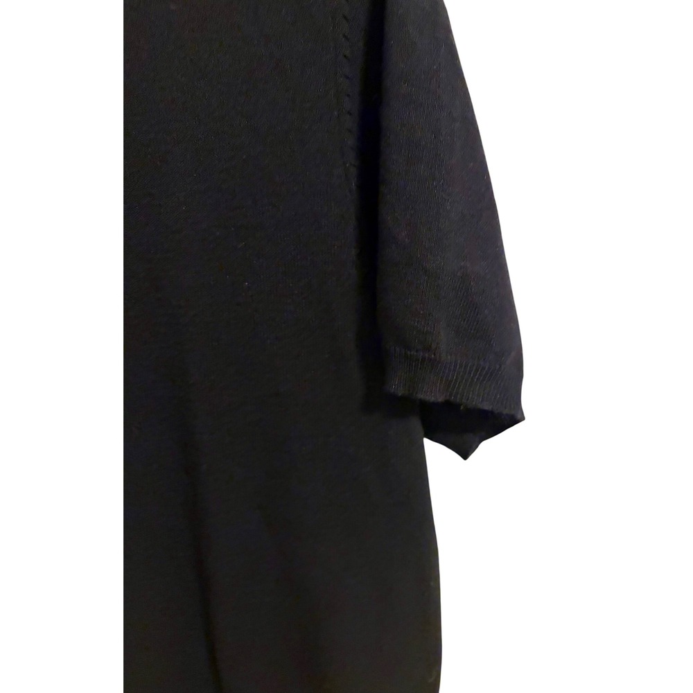 Men's Black Knit Sweater Tee Minimalist Quiet Luxury Old Money Size S - Picture 3 of 7
